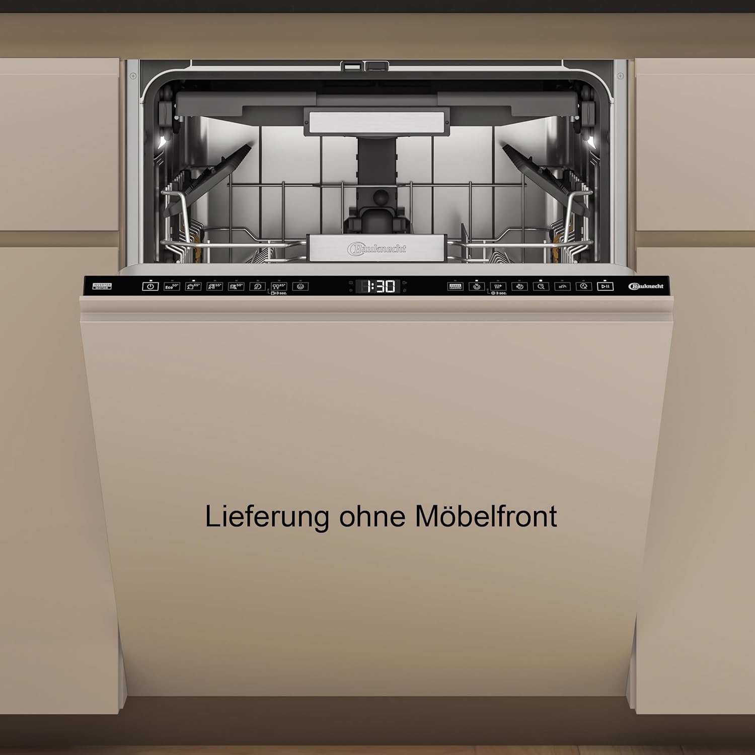 Bauknecht BD7I HF60 TUC Vollintegrierbarer Geschirrspüler/60 cm/15 Maßgedecke/PowerClean Pro-Effektive Hochdruckdüsen/Natural Dry-Automatische Türoffnung-Bessere Trocknung/MaxiSpace-Mehr Innenraum