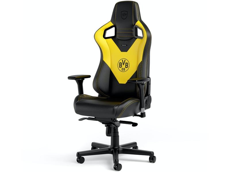 noblechairs Gaming-Stuhl Epic Borussia Dortmund Edition Gel Gaming-Computersessel aus Kunstleder und mit 120 kg Belastbarkeit