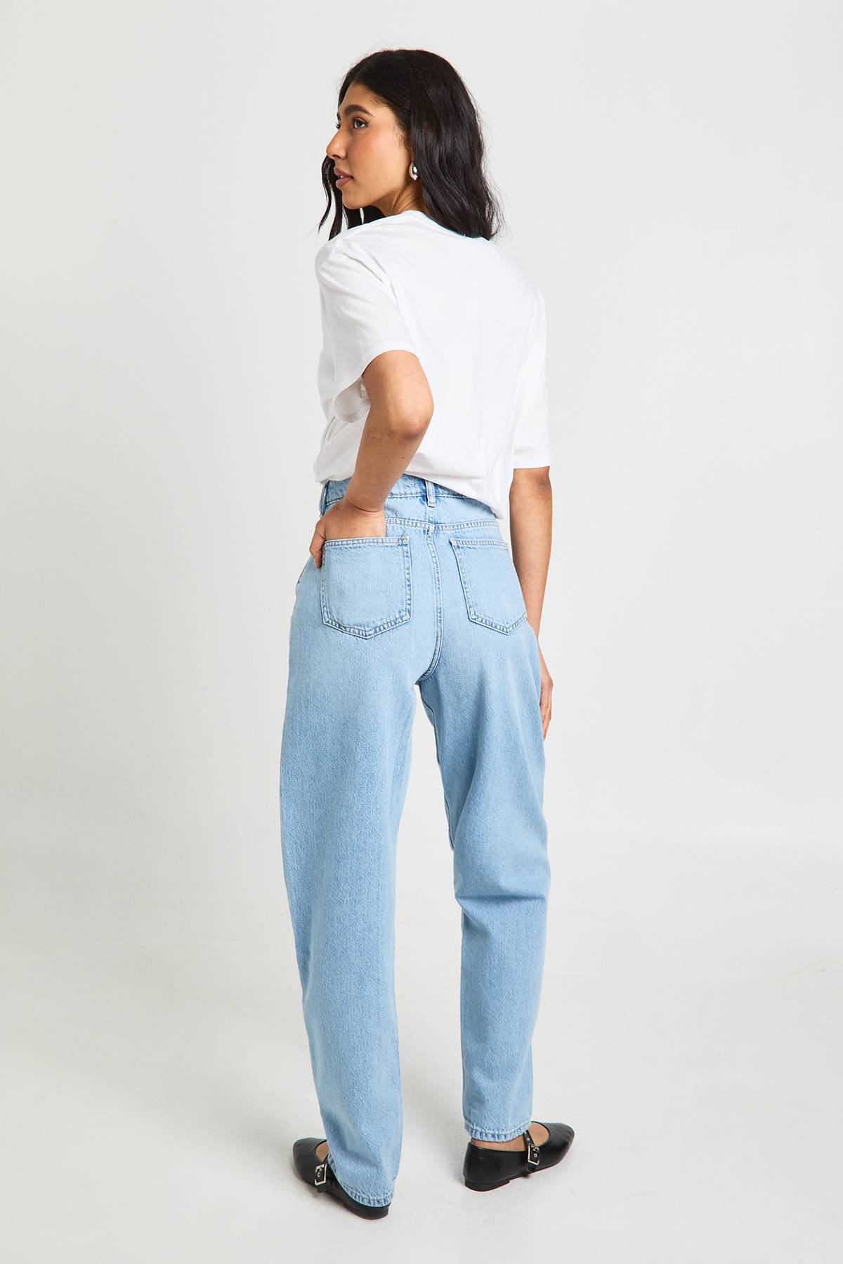 boohoo Jean Mom Taille Haute Basics Pour Grandes Tailles