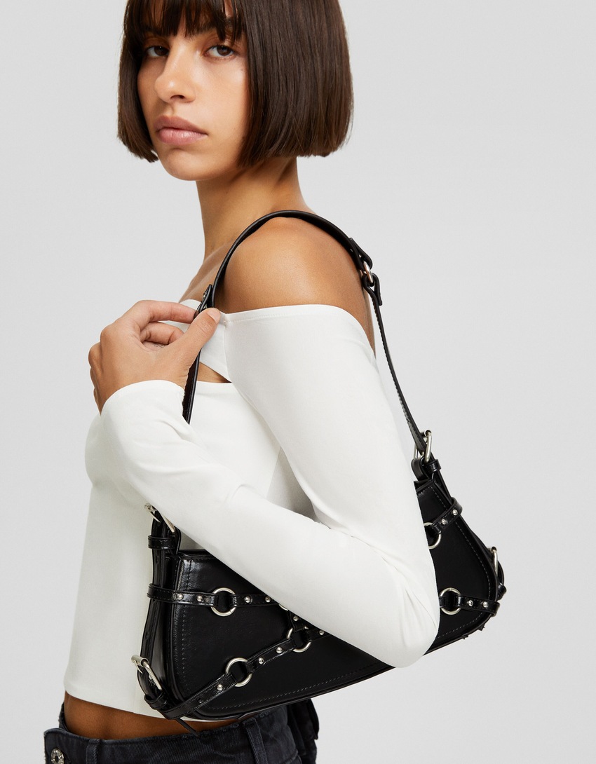 Bolsa de ombro ajustável com ilhós