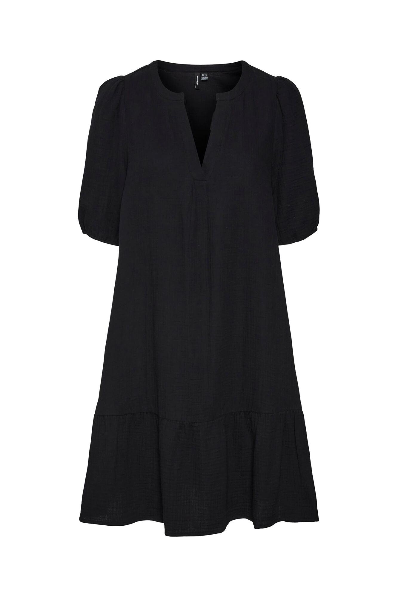 Vestido curto de algodão - Preto