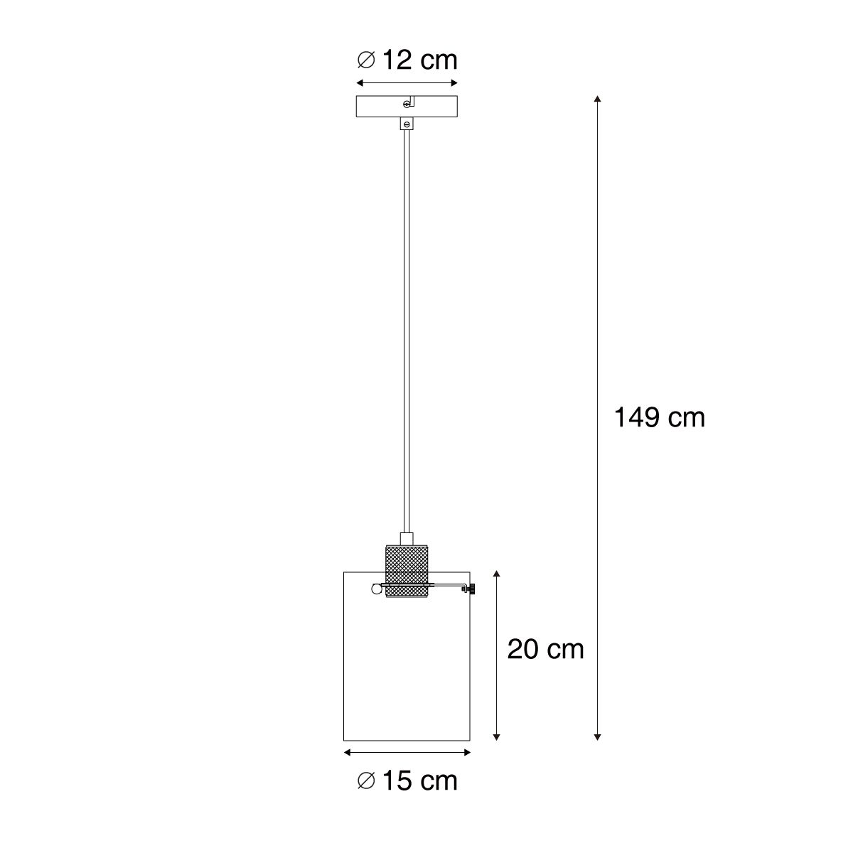 Design hanglamp brons met helder glas - Domo