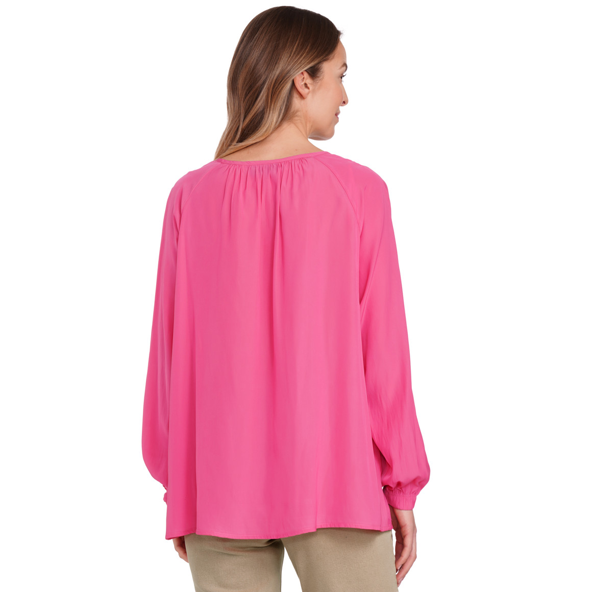 Gina Benotti Damen Bluse in Unifarben pink