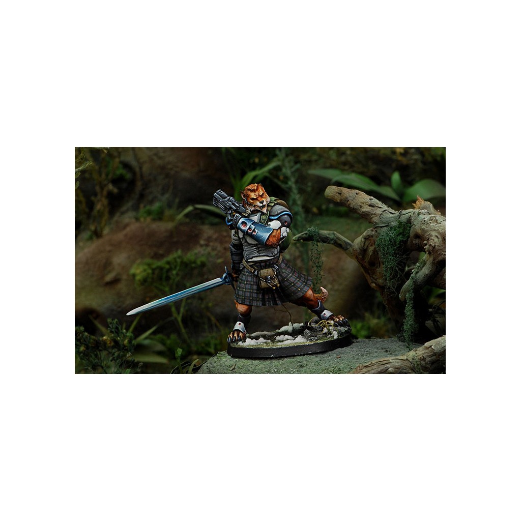 Infinity - Mercenaries - Terlach McMurrough (2 Chain Rifle, Templar CCW)