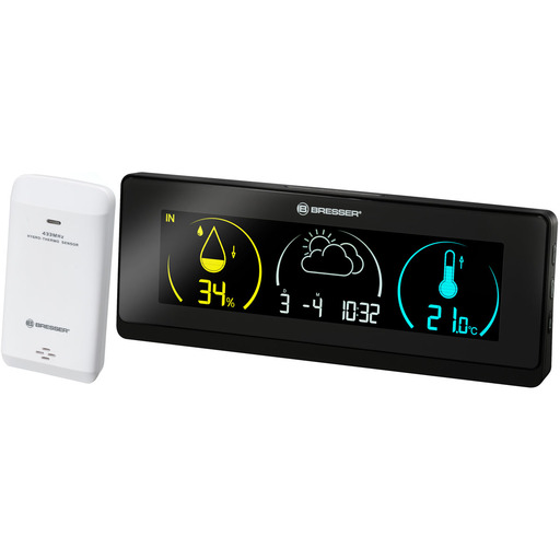 Estação meteorológica Temeo Life Bresser com visor colorido - Preta