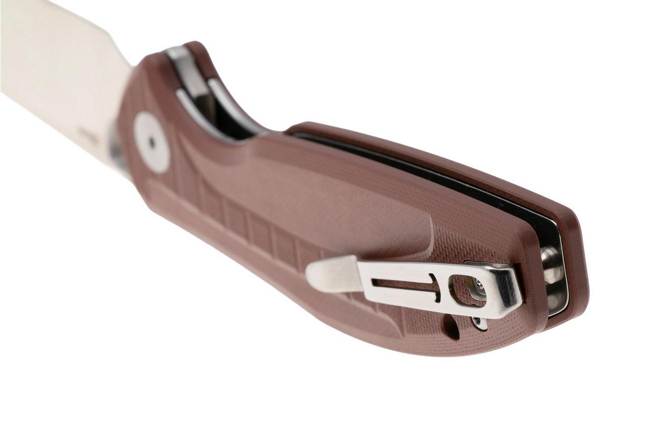Bestechman Angry Owl BMK12D-1 Satin D2, Brown G10, zakmes