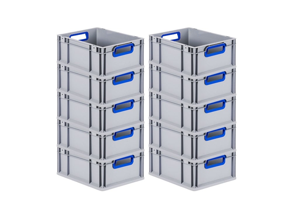 PROREGAL Eurobox Nextgen Kleur HxBxD 17 x 30 x 40 cm 16 liter Handgrepen Blauw Open gladde bodem Euro container transportbox