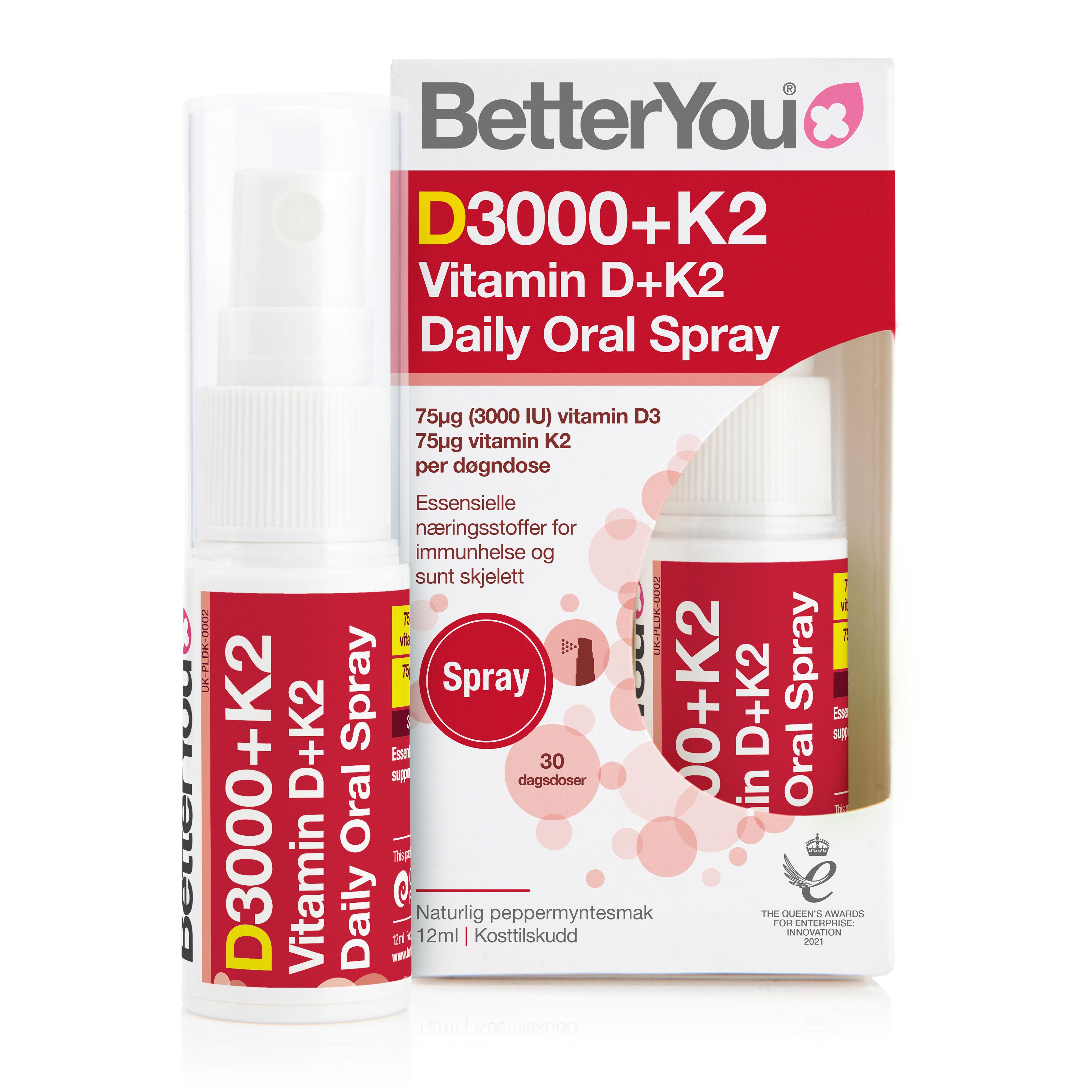 BetterYou D3000 K2 Vitamin D K2 Oral Spray