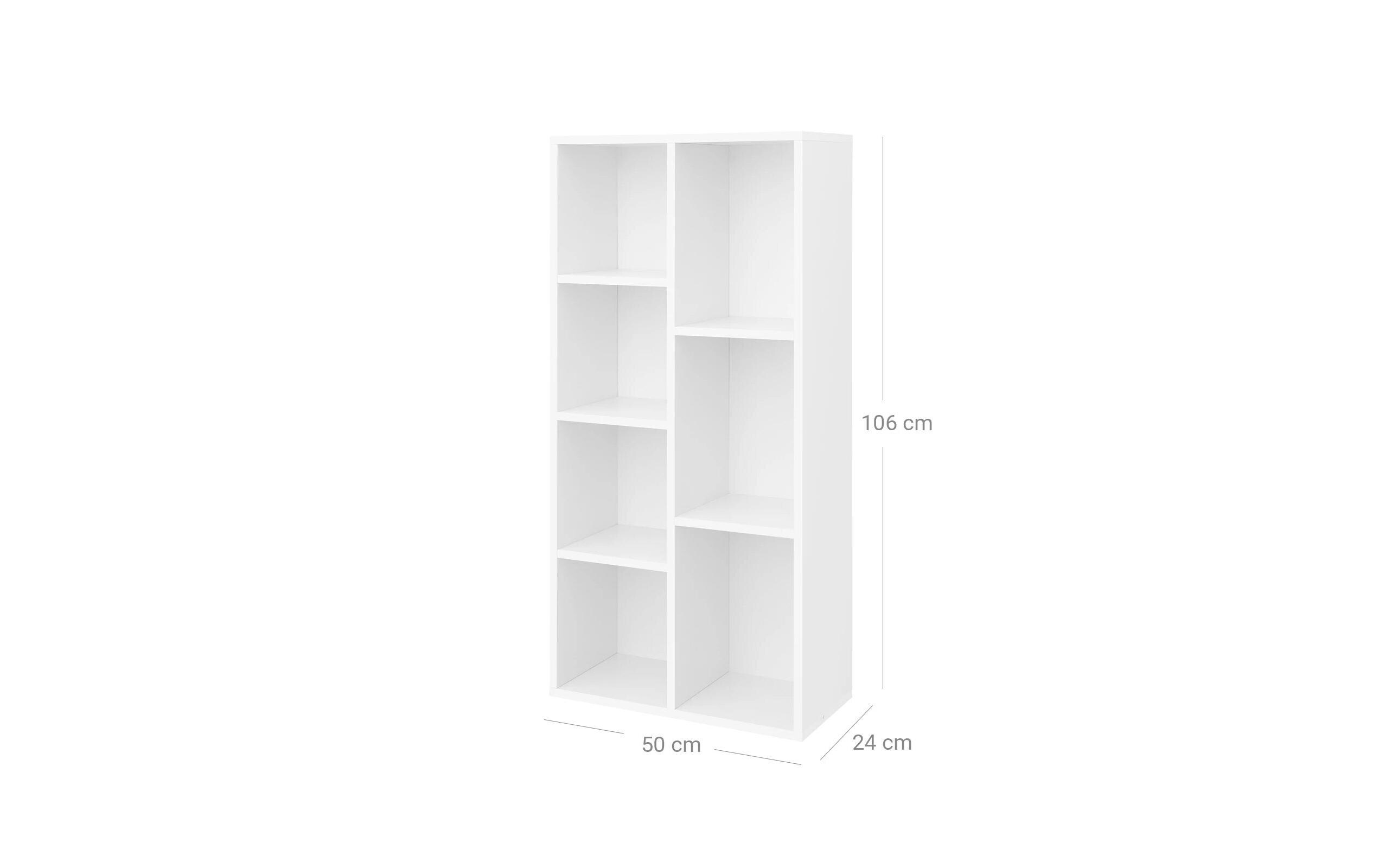 Regal für Bücher 50 x 106 cm, WeissOffenes Standregal
