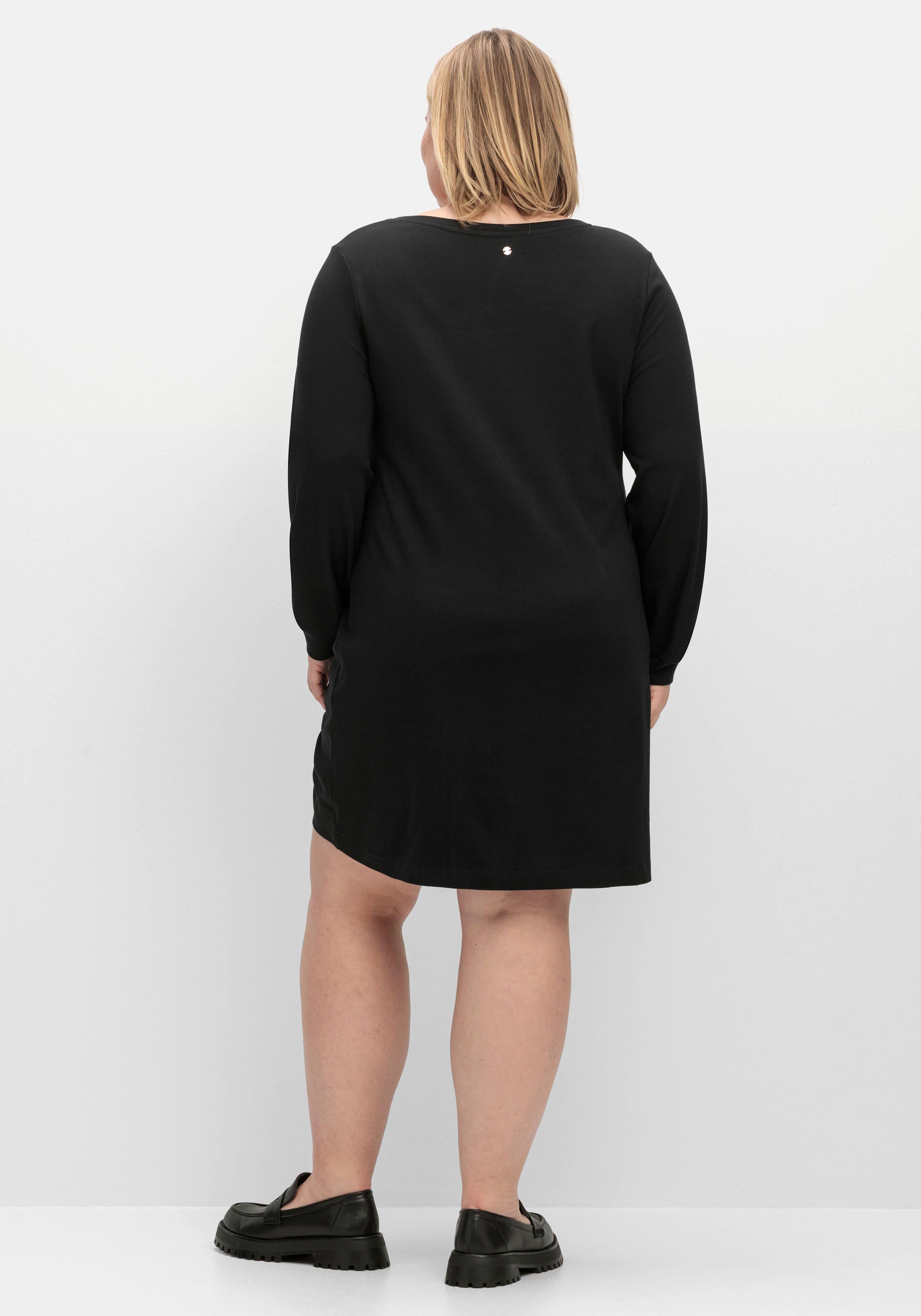 Kurzes Shirtkleid mit Tunnelzug am Saum