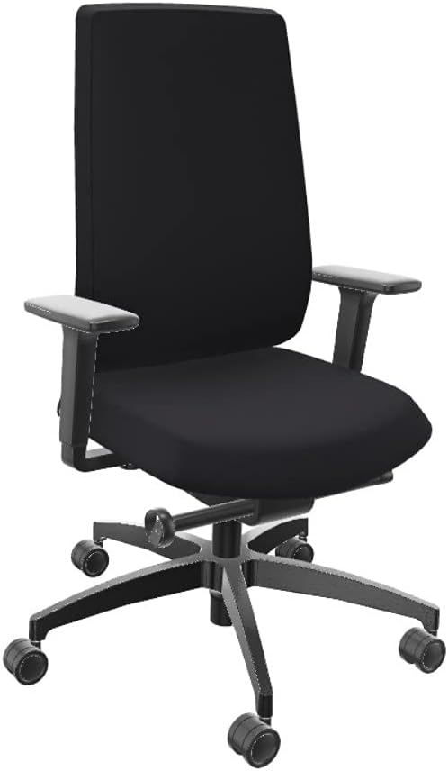 Dauphin Indeed nachhaltiger Bürostuhl, Individualisierbar, ergonomisch, leichtes Gewicht (Tonal Nachhaltig: Schwarz, Vollpolster)