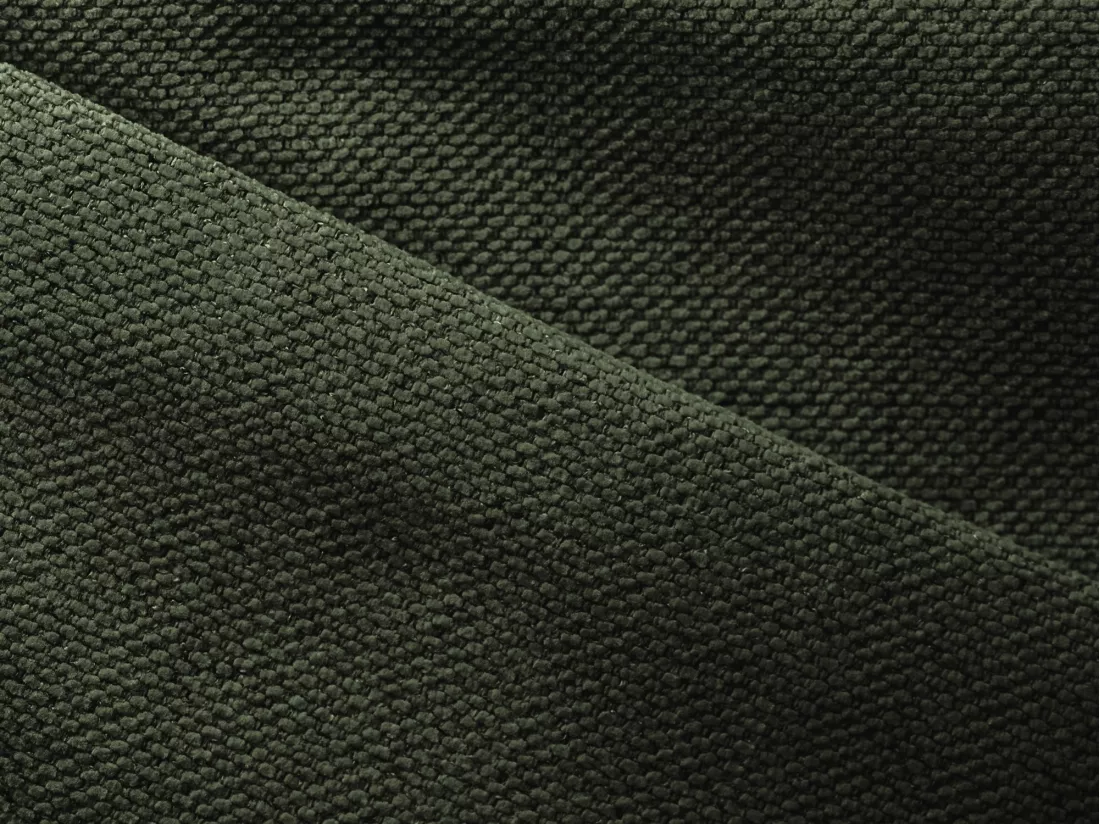 Canapé d'angle panoramique convertible en tissu texturé - olive - NANEA
