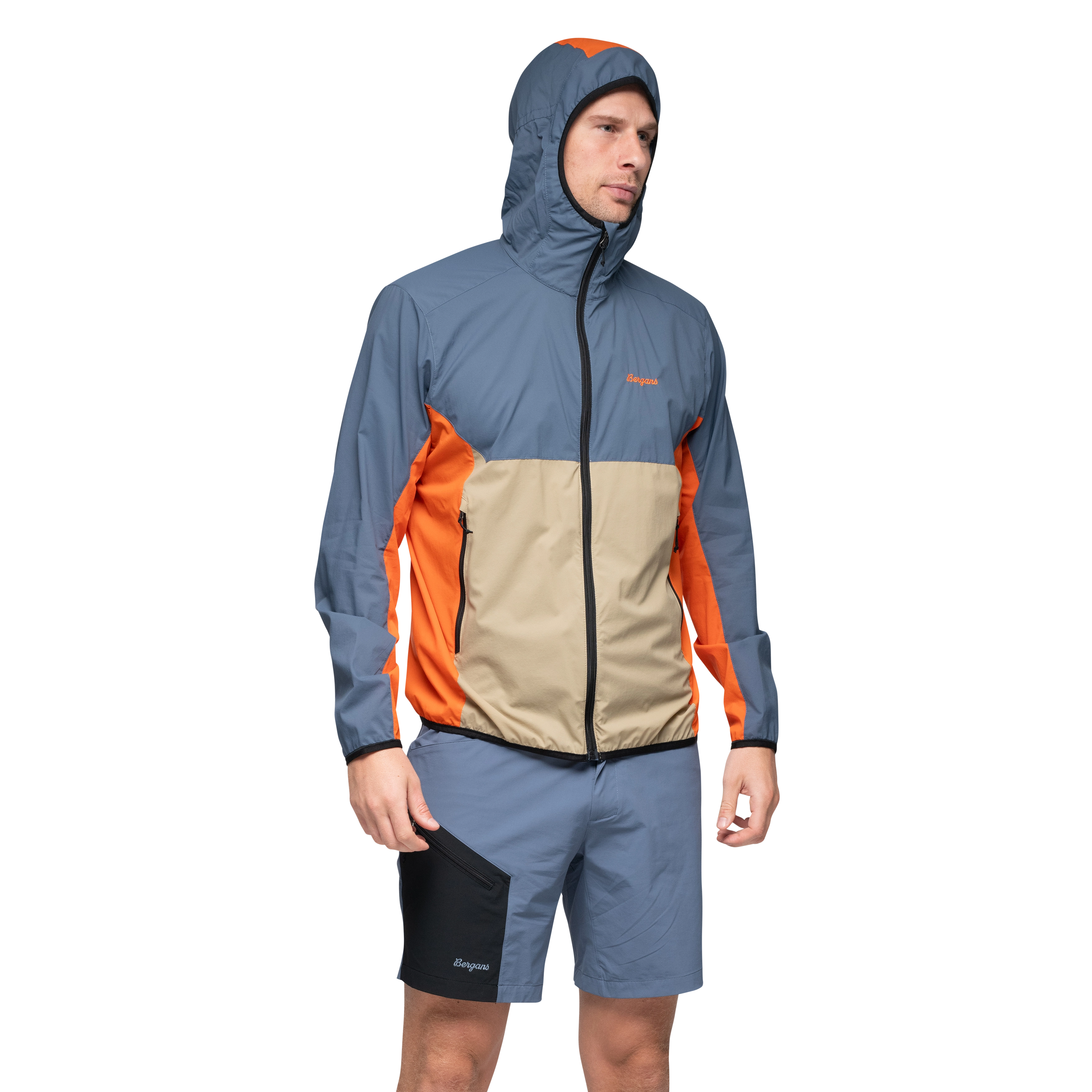 Vaagaa Windbreaker Jacket Men Granite Blue / Warm Sand