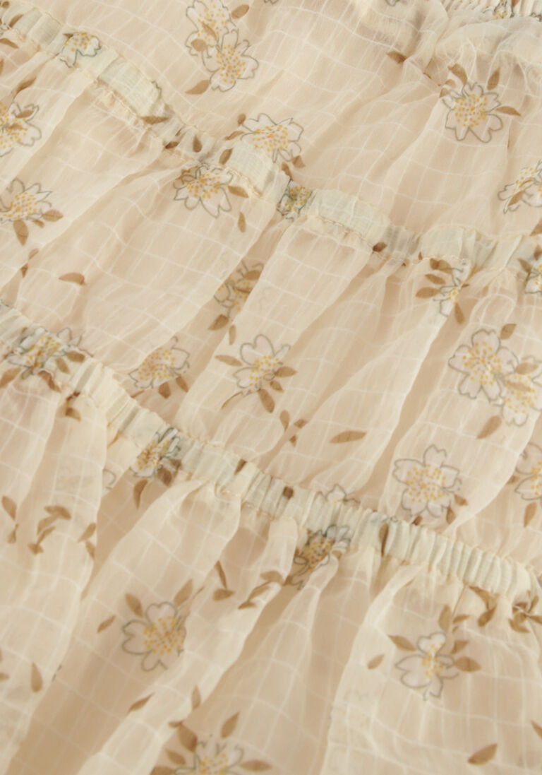 LIKE FLO beige like flo minirok fancy flower skirt