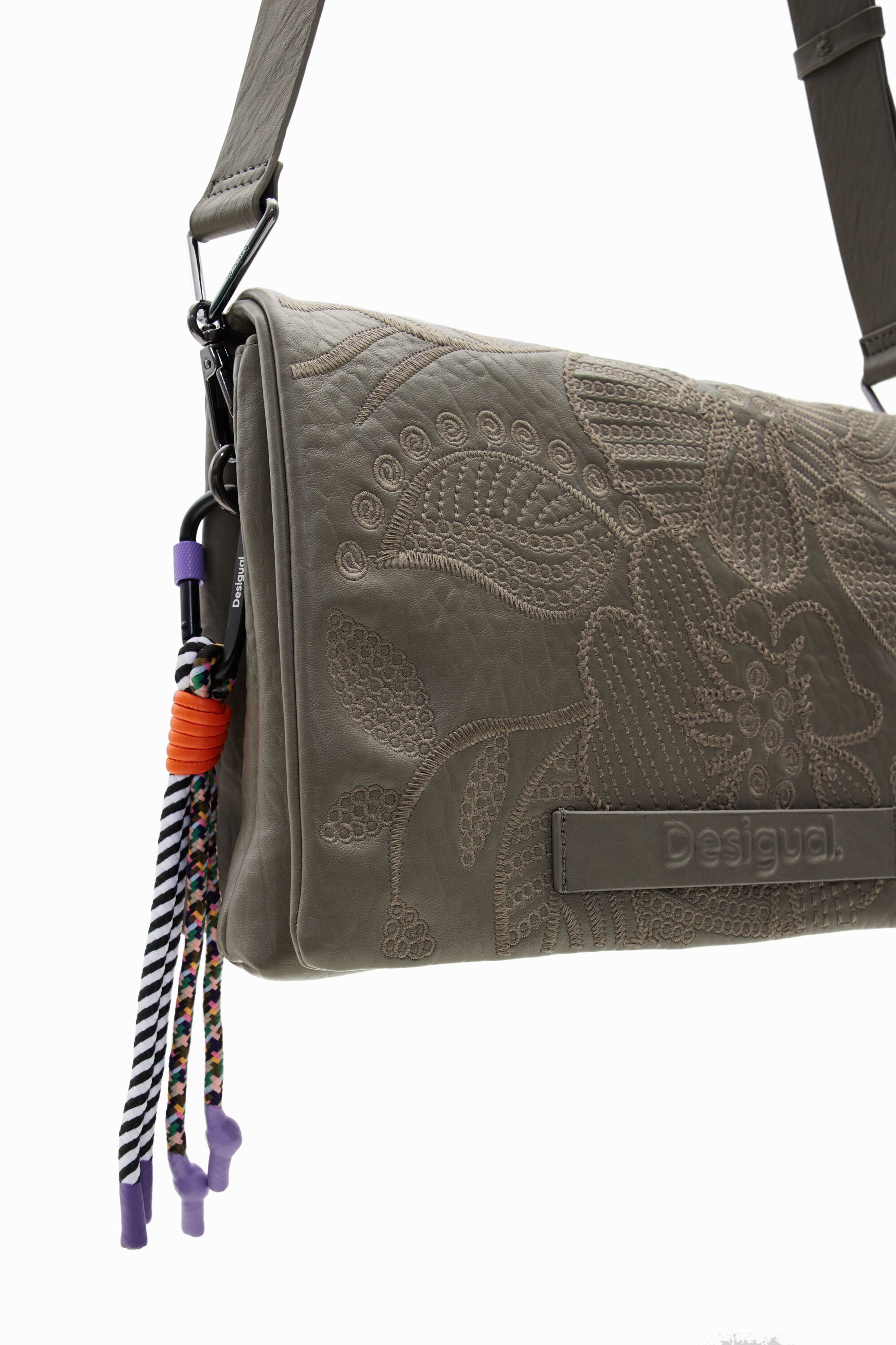 Sac à bandoulière moyen broderie fleurs