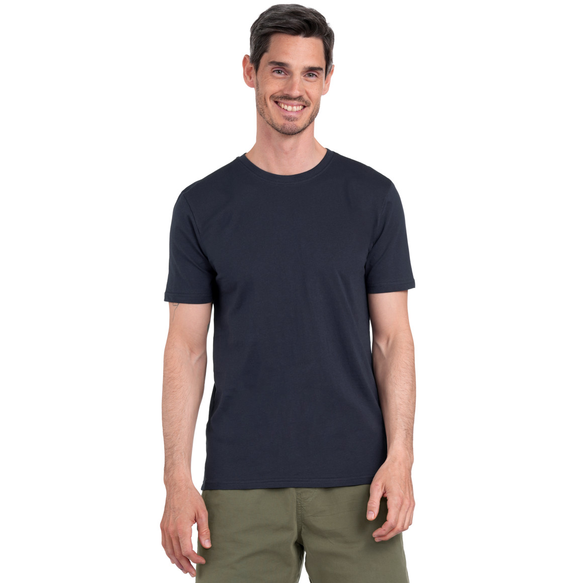Famy 3 Herren T-Shirts unifarben hellblau / weiss / dunkelblau