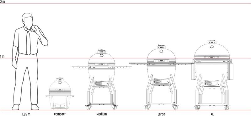 Grill Guru - Kamado Barbecue - Compleet - Grijs - Ø40cm