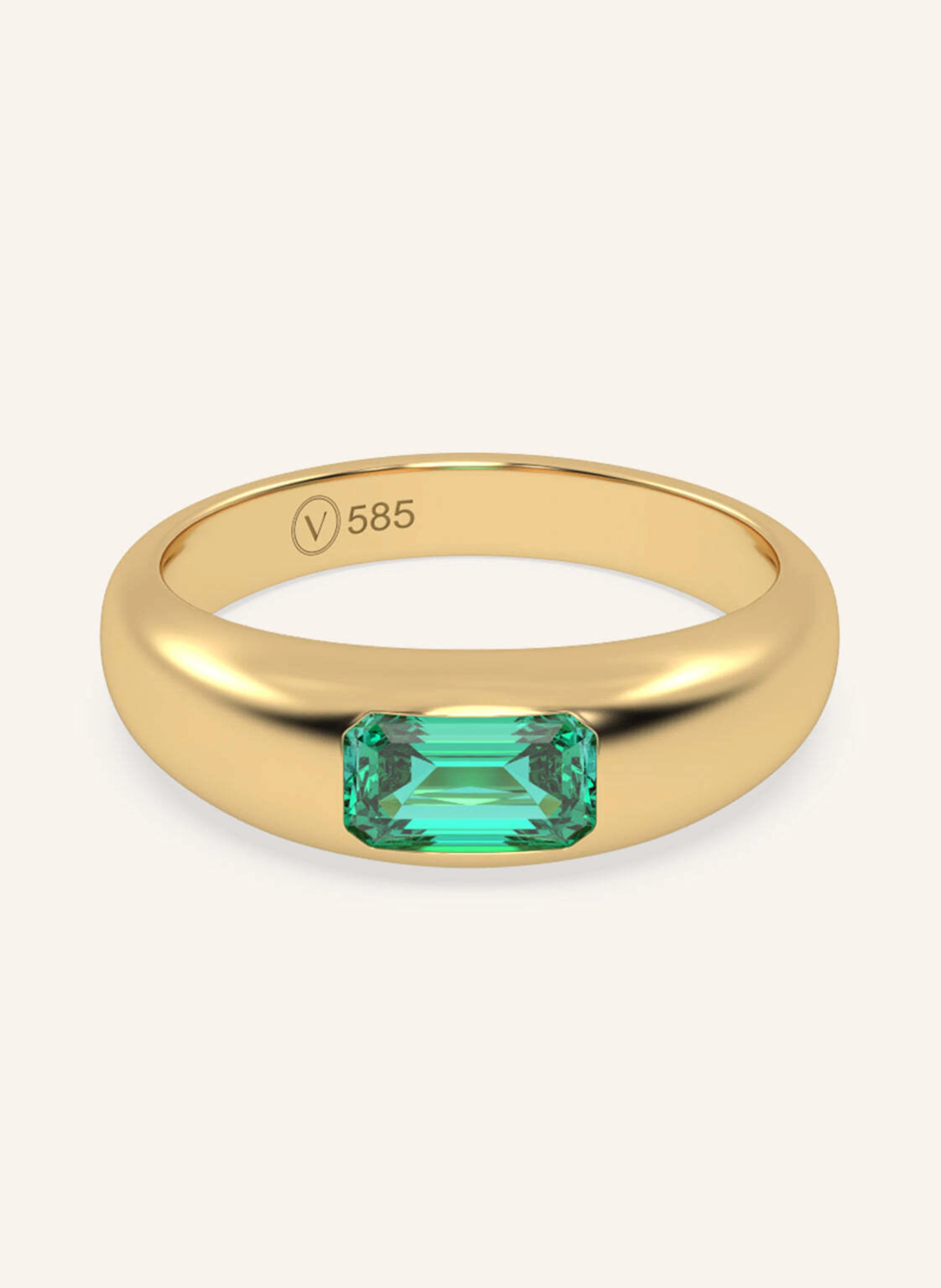 VEYNOU Ring EDEN OASIS aus 14kt. Gelbgold und 0,50ct. lab-grown Smaragd