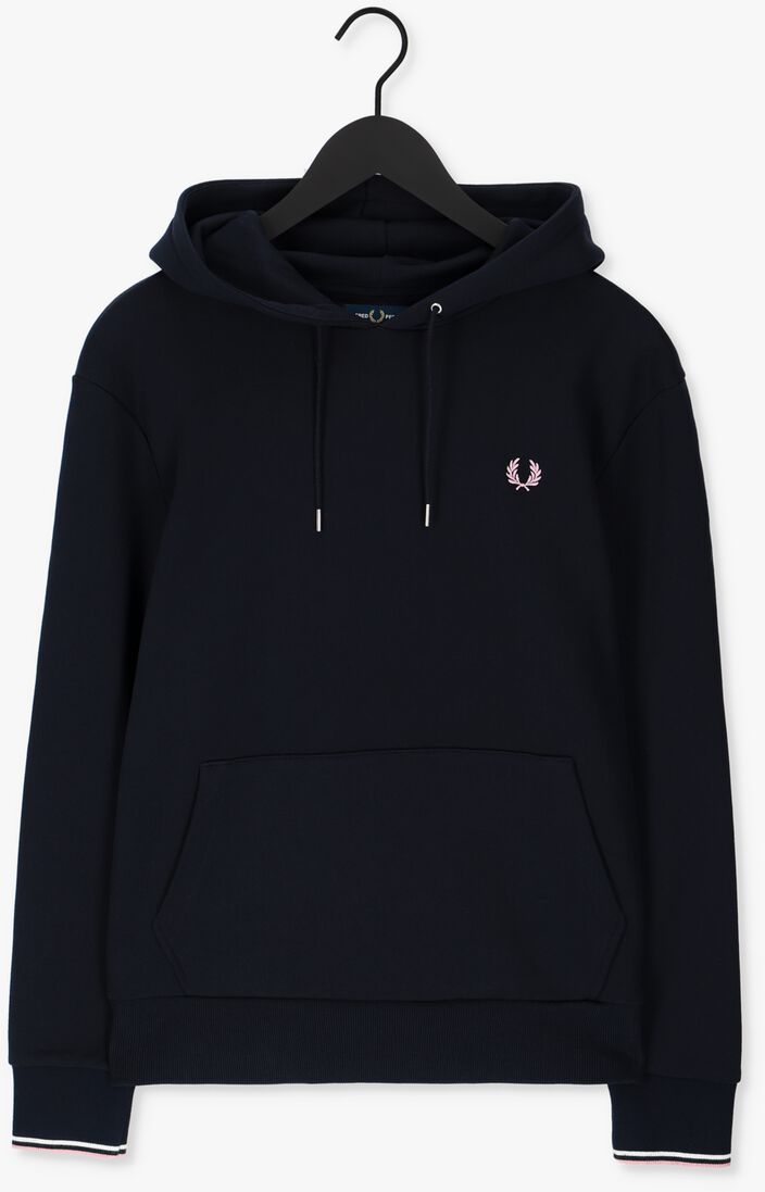 FRED PERRY donkerblauwe fred perry sweater tipped hooded sweatshirt