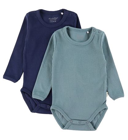 Minymo Bodies l/ä - 2er-Pack - Blue