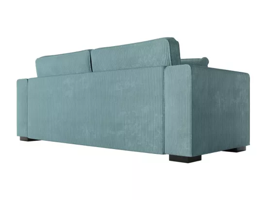 Canapé droit fixe 3 places Belami en velours côtelé - Bleu clair - L231 x P93 x H86cm - Loungitude