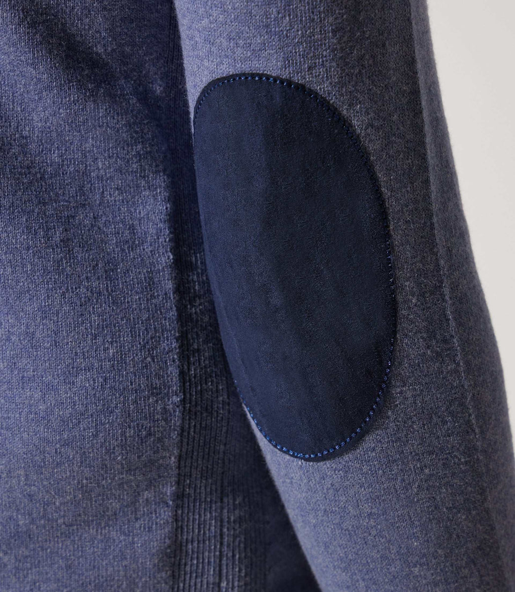 Pull col zippé camionneur indigo