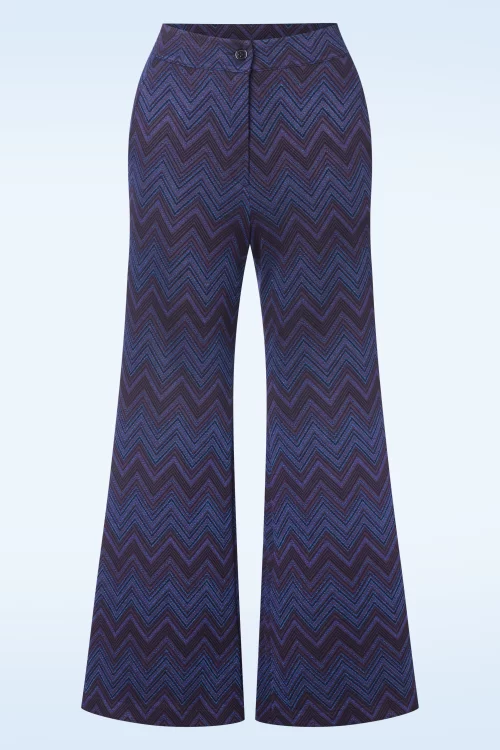 Smashed Lemon Stella zig zag pantalon in blauw