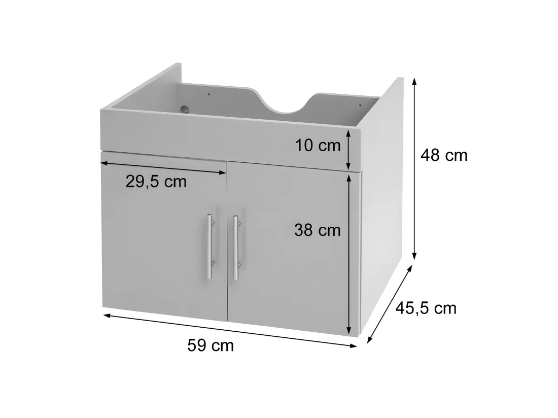 Meuble sous-lavabo MCW-D16, gris