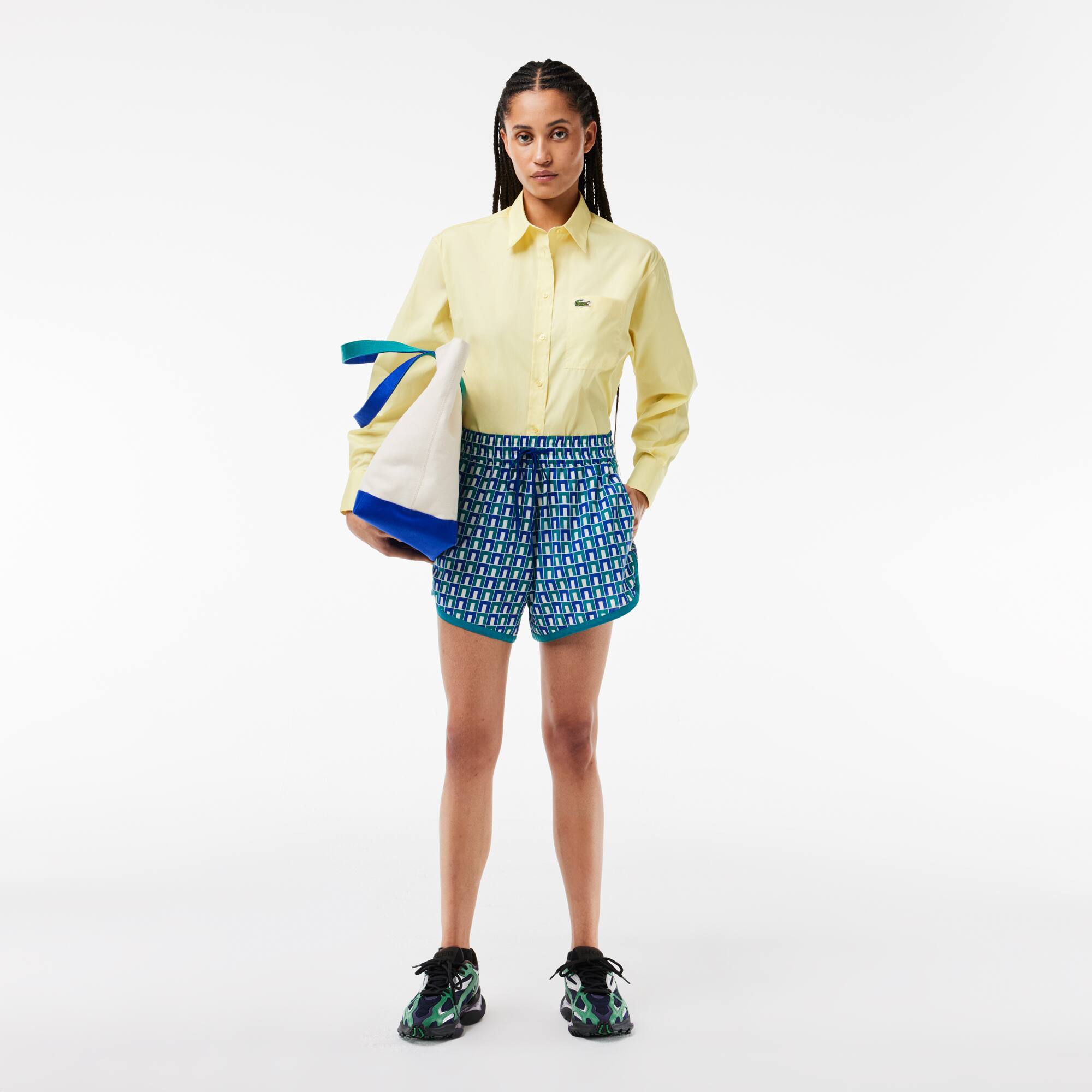 Kurze Bermudas mit grafischem Aufdruck Shorts - Weiss - Lacoste - Damen