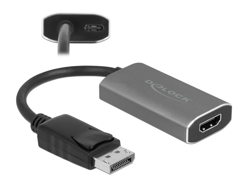 Delock Adapter 8K 60Hz DisplayPort - HDMI Aktiver DisplayPort 1.4 zu HDMI Adapter 8K mit HDR Funktion