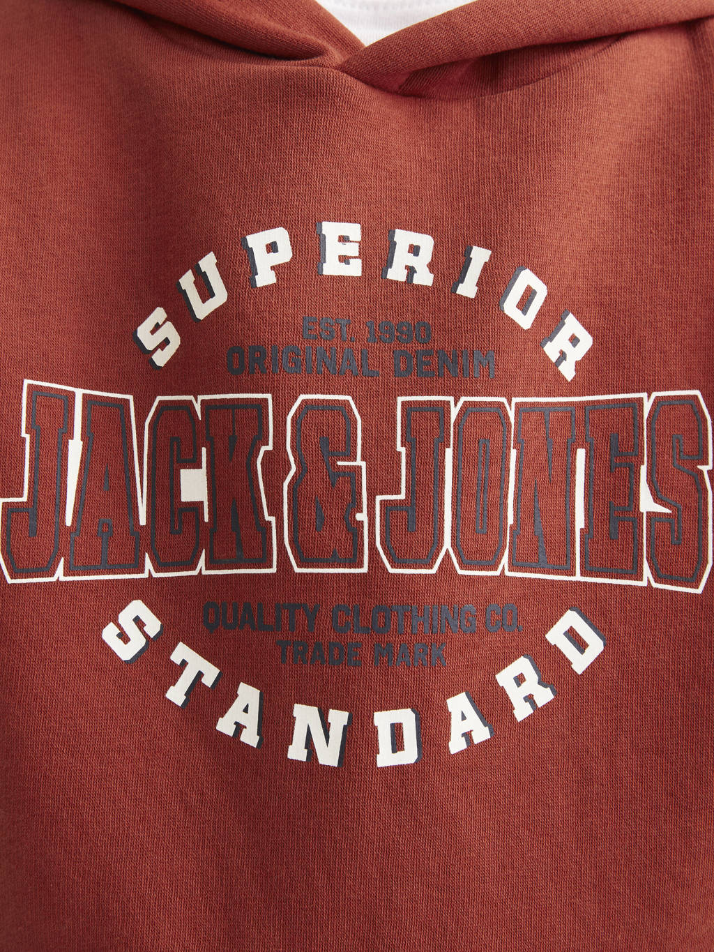 JACK & JONES hoodie JJELOGO met logo donkerrood
