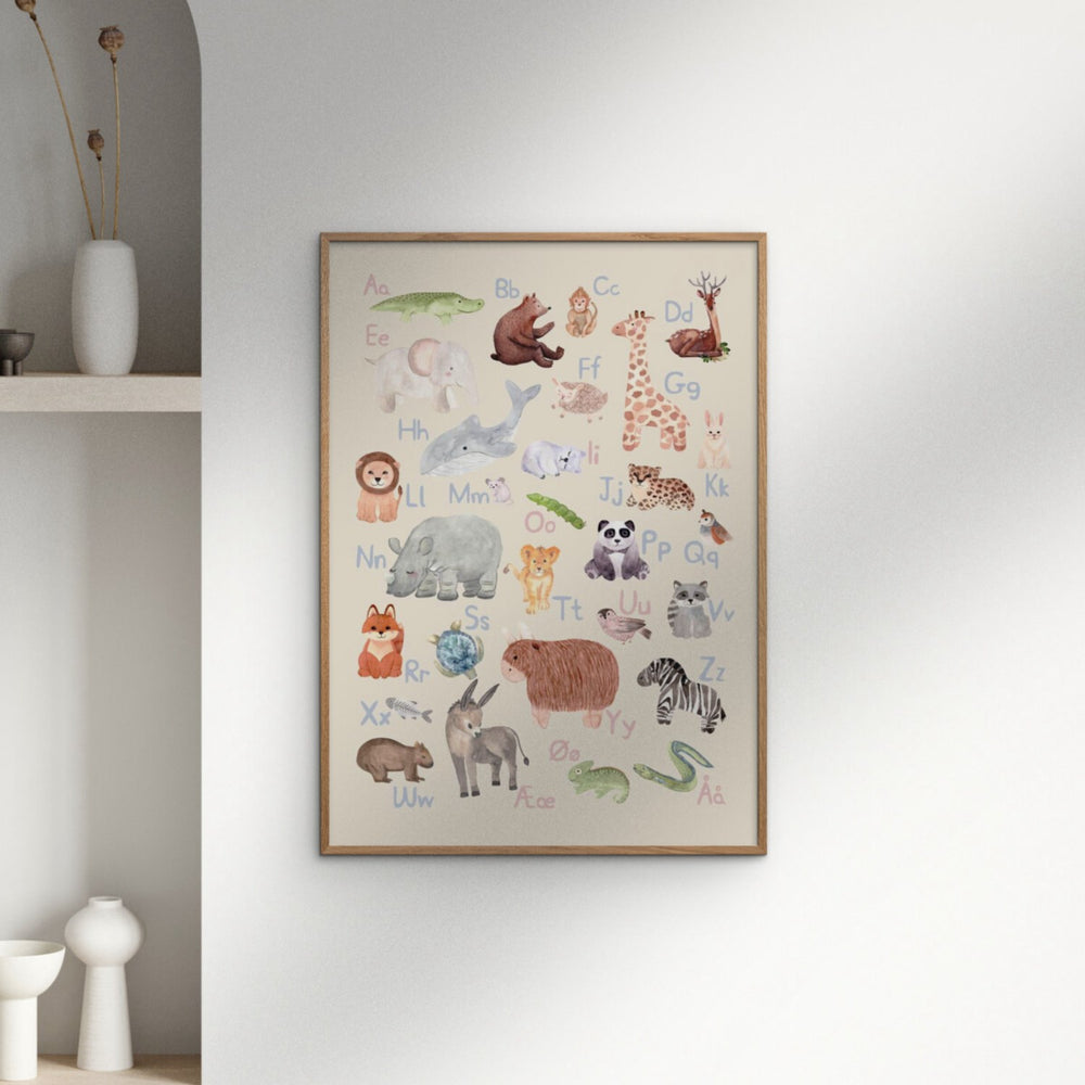 Køb Poster & Frame Citatplakat - Dyrenes Alfabet – Børneplakat