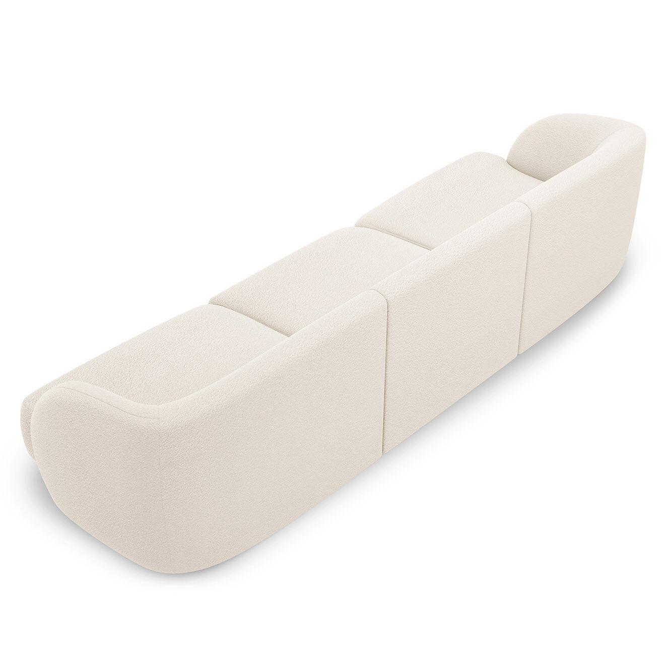 Micadoni Canapé Miley Bouclé 3 Places beige - 259x85x74 cm