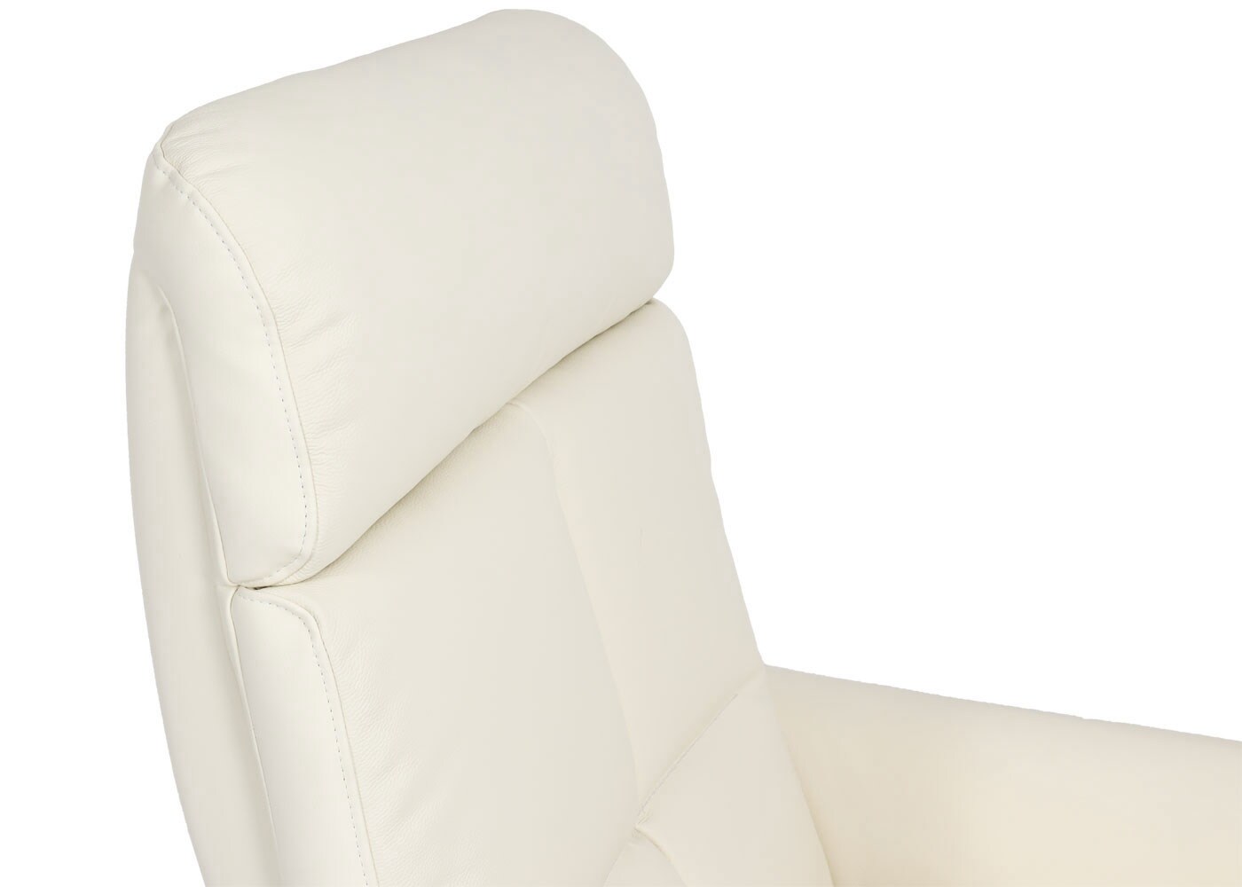 Relaxsessel MCW-L10, Design Fernsehsessel TV-Sessel Liegesessel, Liegefunktion drehbar, Voll-Leder ~ creme-weiß