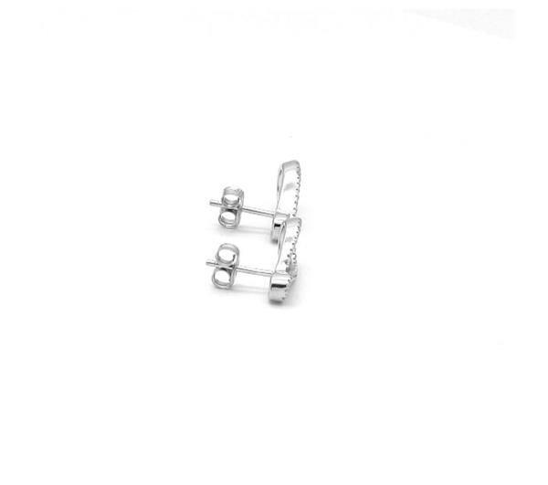 Unique And Co Ladies Unique And Co Sterling, Rhodium, CZ Earrings