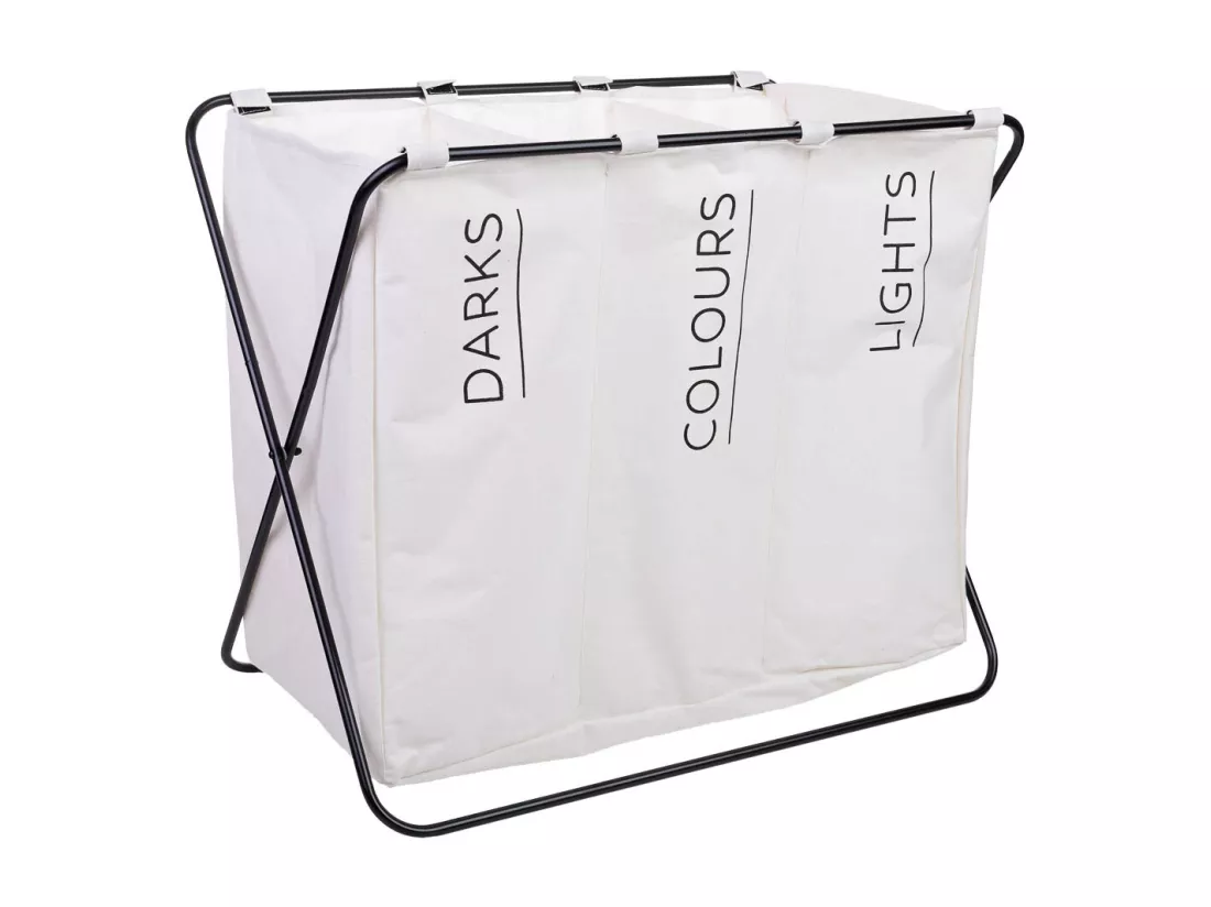 Panier à linge en métal et tissu 65.5x40x56