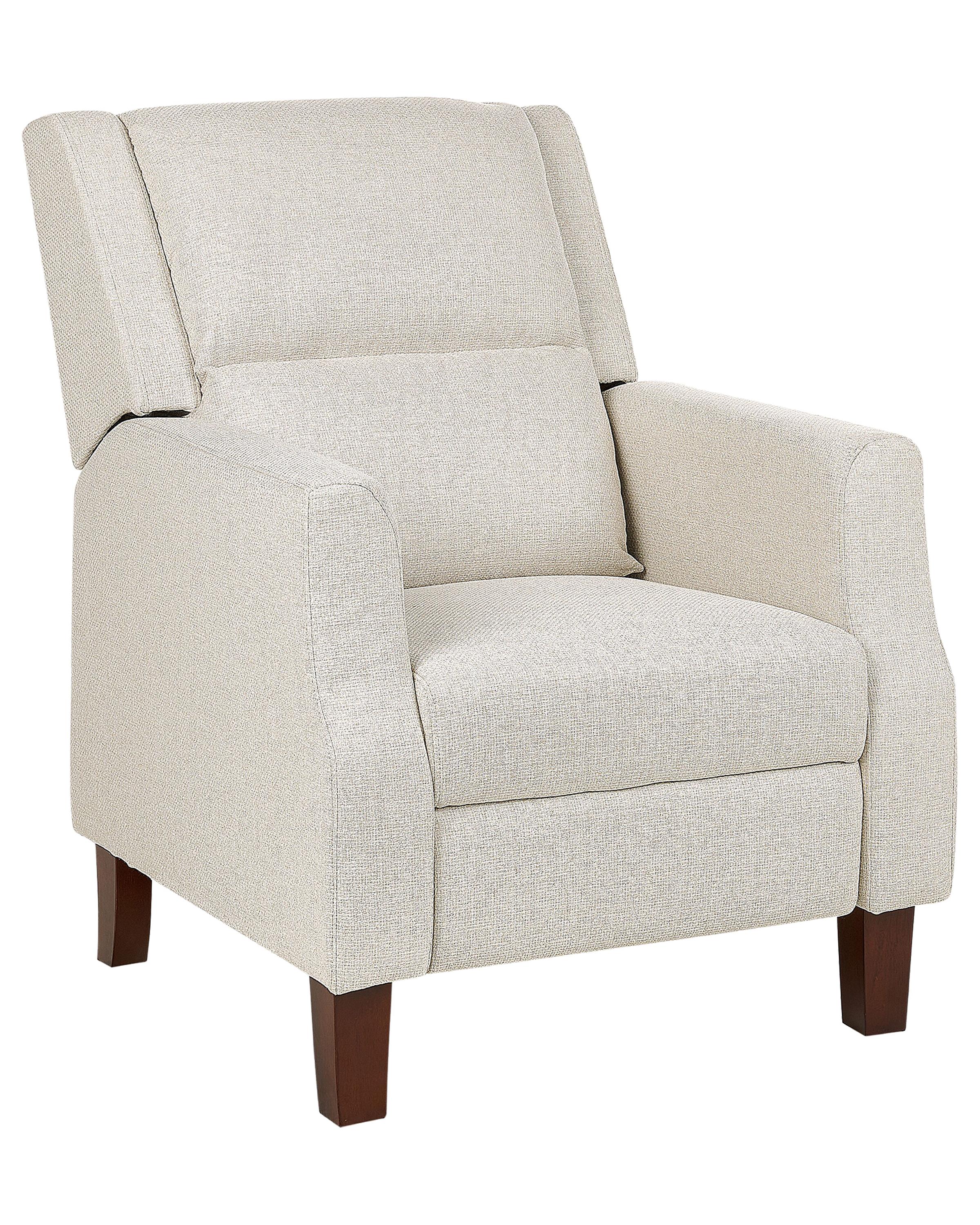 Relaxfauteuil EGERSUND inclusief voetensteun Stof Lichtbeige