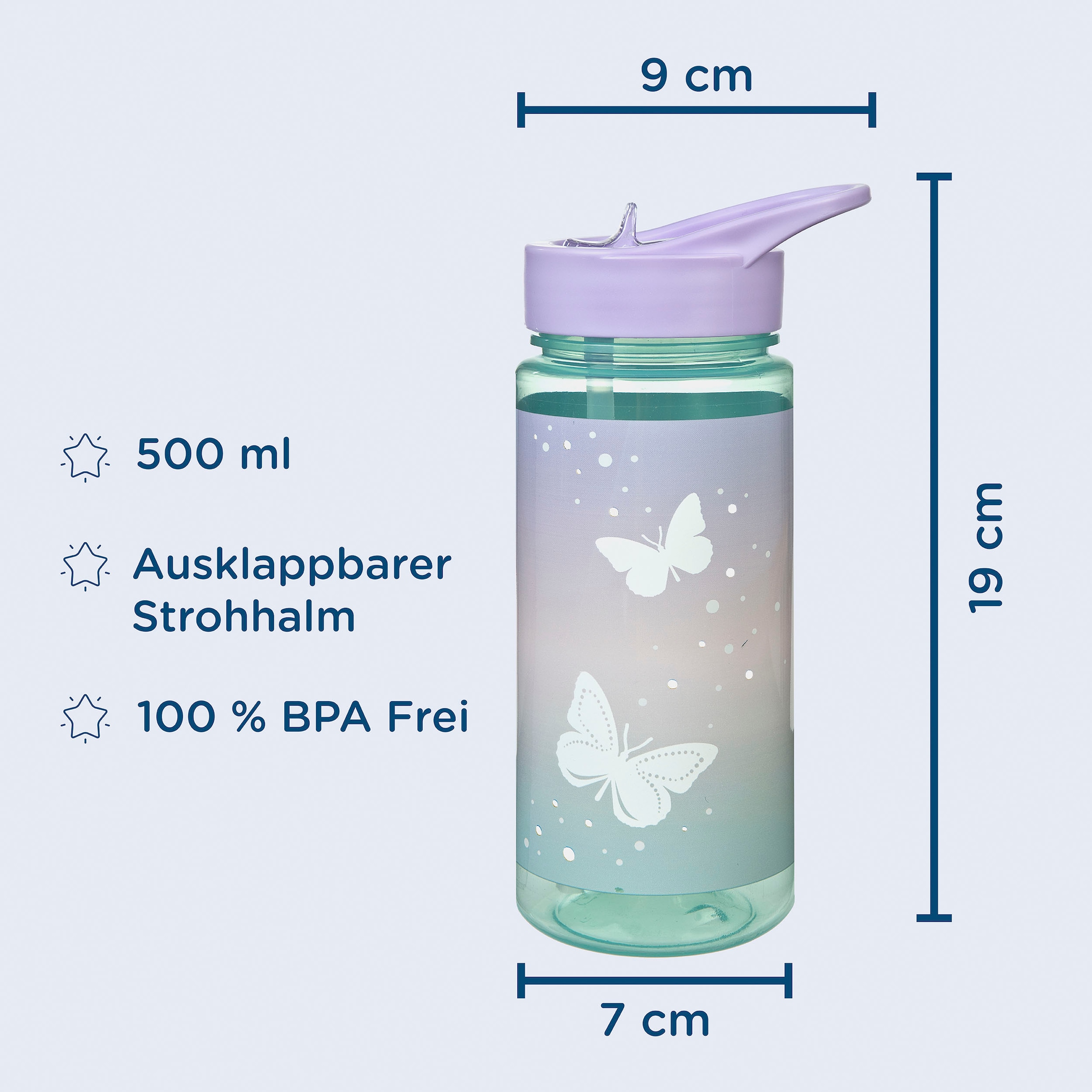 Scooli Lunchbox »Brotzeitdose & Trinkflasche, Butterfly Wishes« Set, 2 Stk. tlg. mit Trinkflasche