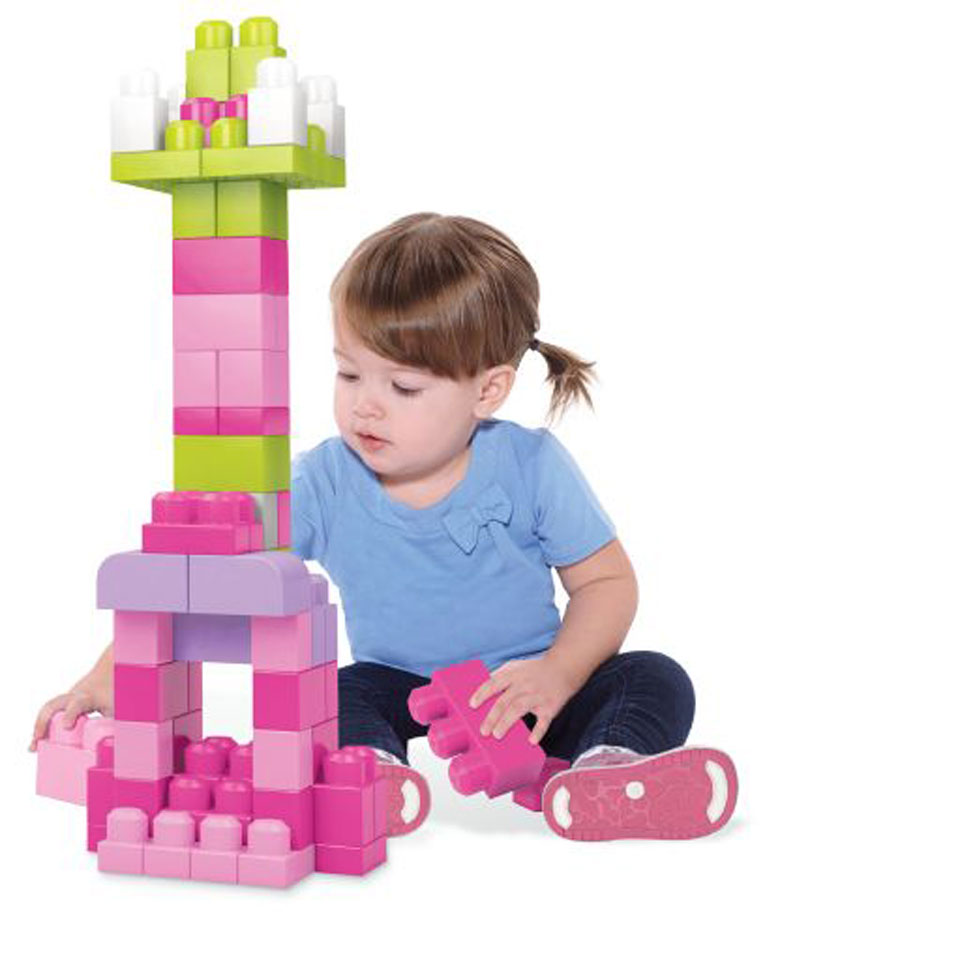 MEGA Bloks First Builders blokkenzak - 60 stuks - roze
