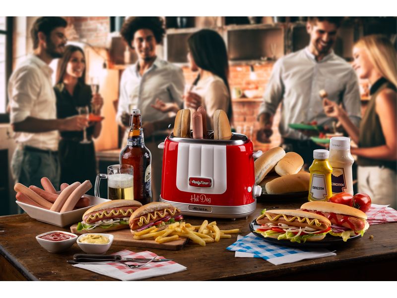 Ariete Hot Dog Maschine Party Time ARI-206-RD Rot/Weiss Hot Dog-Gerät