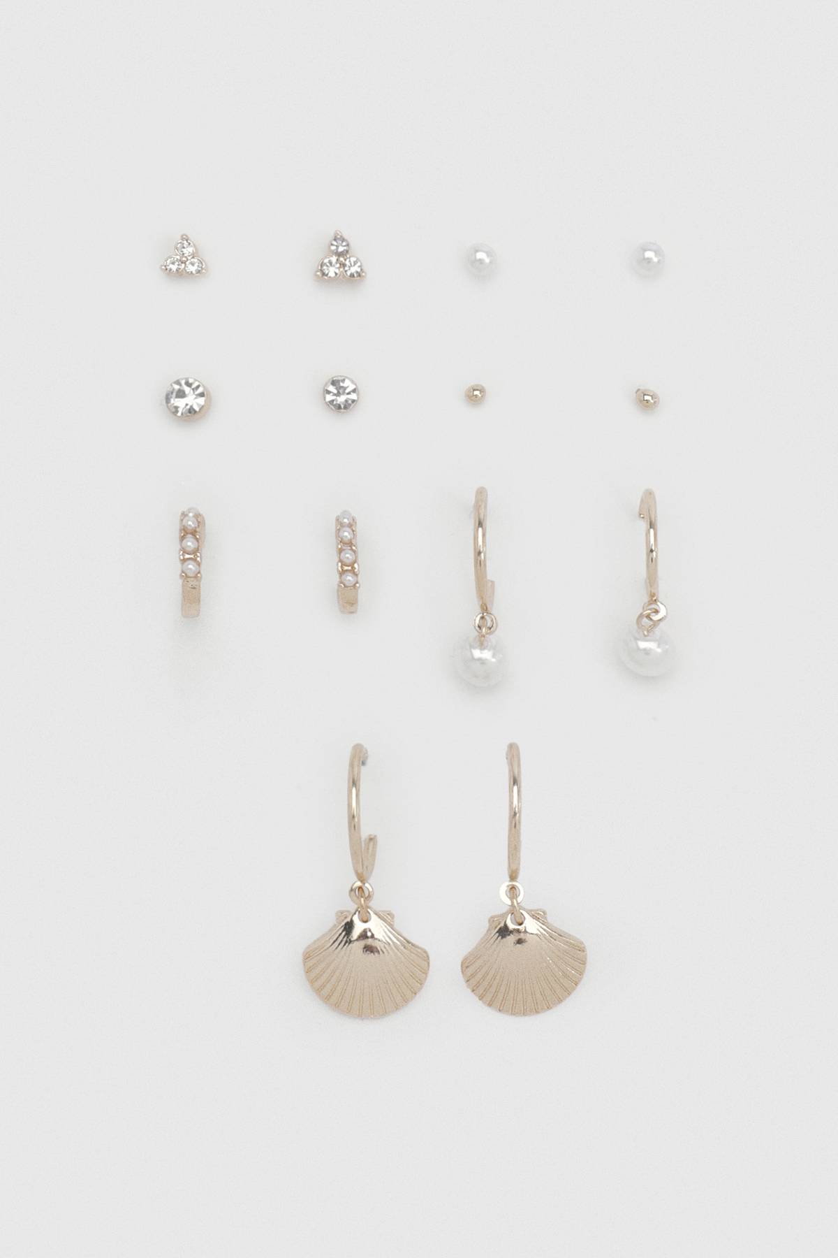 boohoo Lot De 6 Paires De Boucles D'oreilles Empilables Coquillage