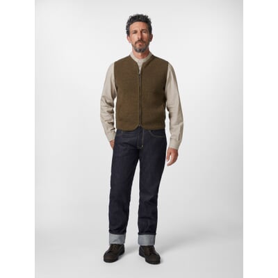 Herren-Strickweste, Olivmelange