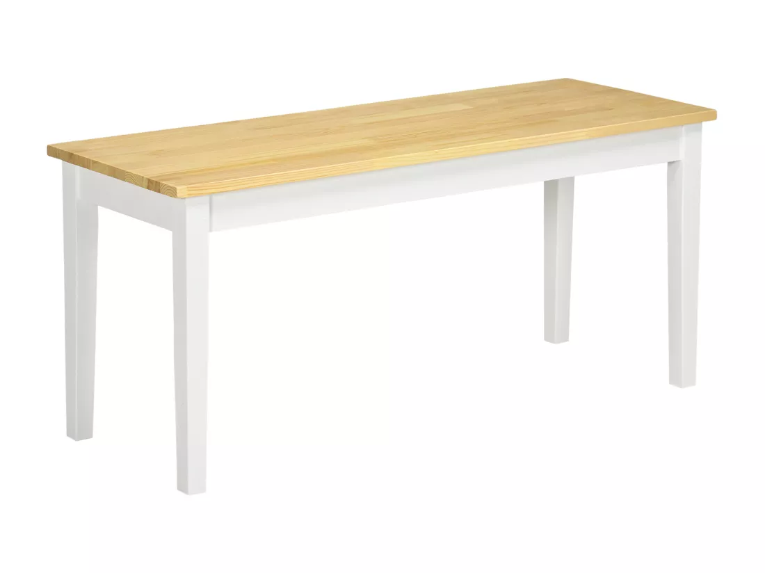 Banc 2 personnes dim. 102L x 36l x 45H cm bois de pin blanc