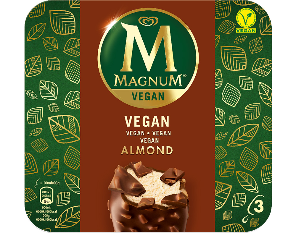 GELADO VEGAN MAGNUM AMÊNDOAS 3X90ML