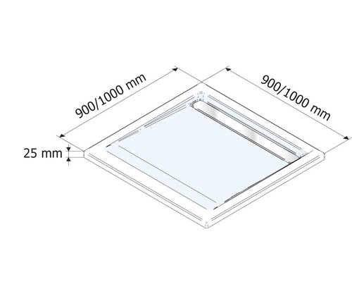 Complete douchebakset SCHULTE Extra-vlak 100 x 100 x 2,5 cm alpinewit glad D202057 04 41