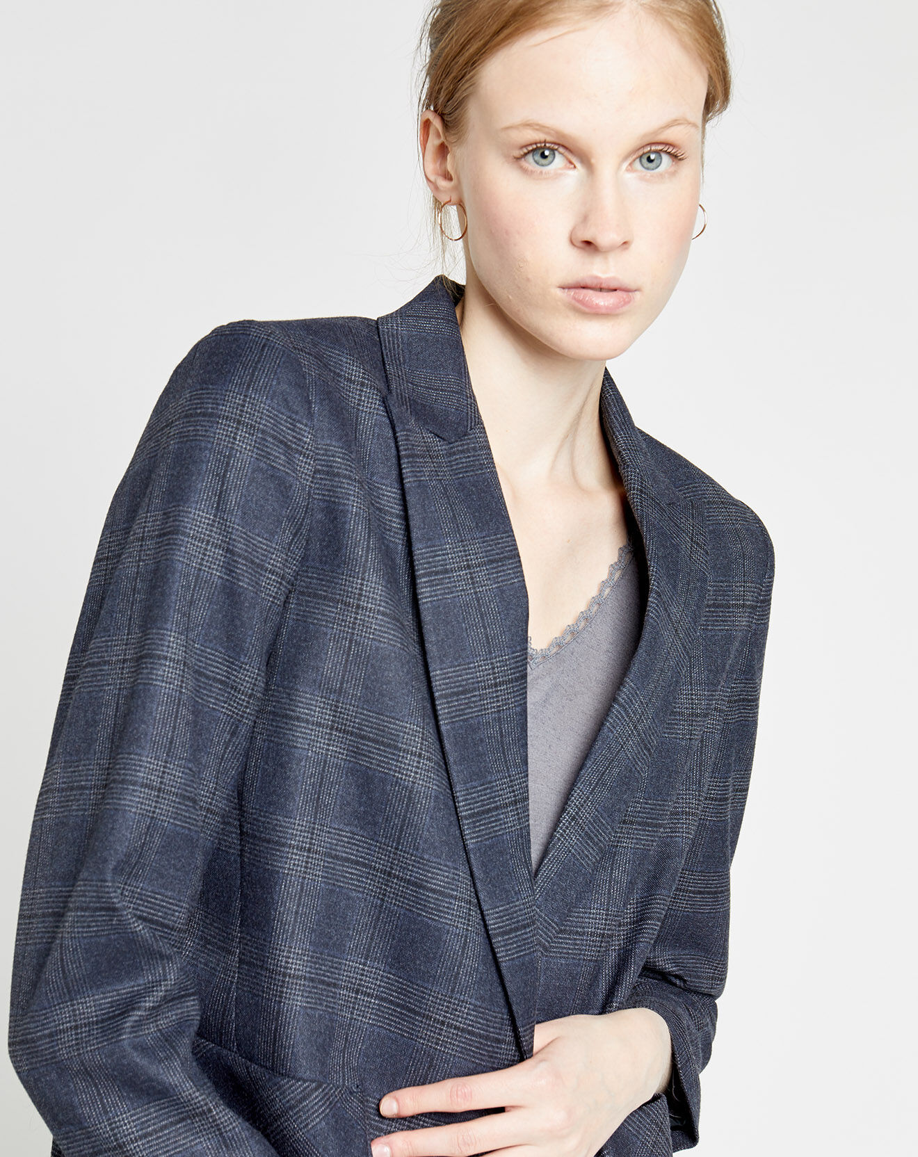 Caroll Blazer Cameron imprimé Prince-de-Galles marine/noir