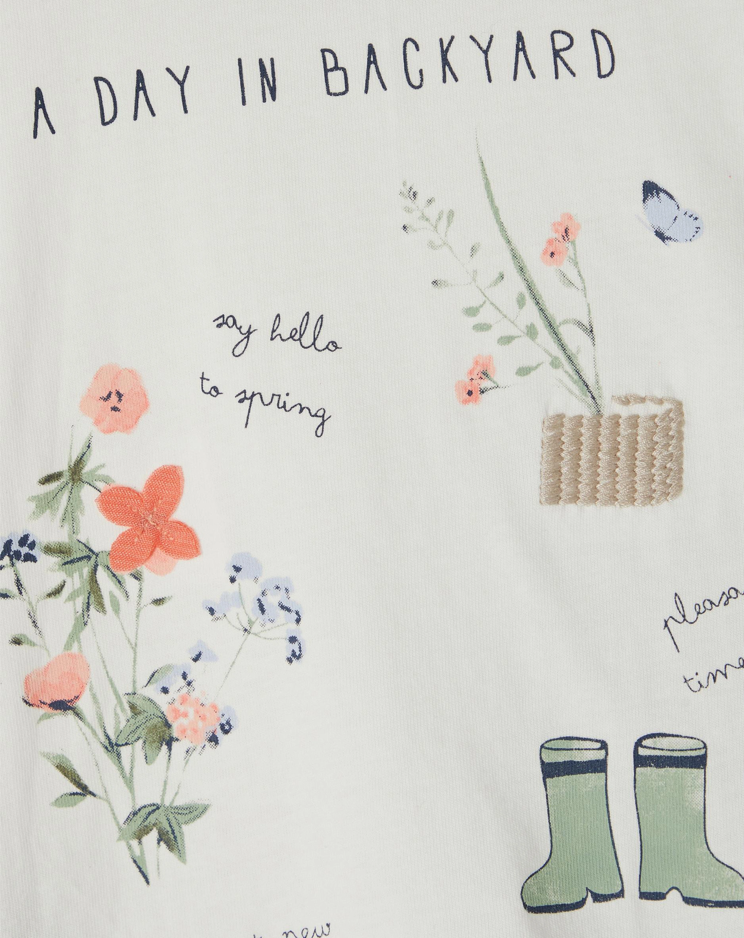 T-Shirt NMFDELTA BACKYARD in white alyssum