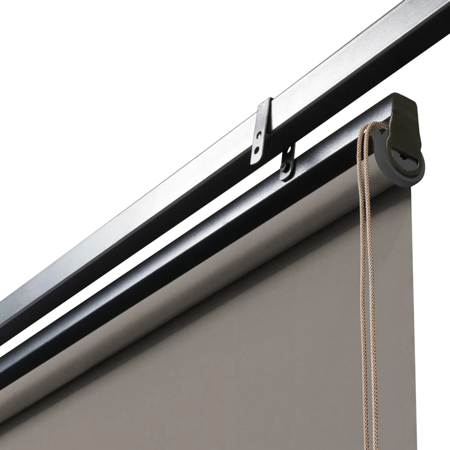 Lot de 3 stores enrouleurs L.124 x H. 225 CM pour pergola taupe