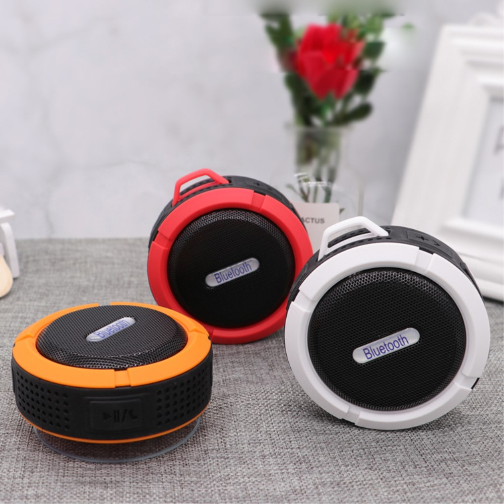 Portabler Mini Bluetooth Lautsprecher mit Micro SD / TF-Kartenslot Wasserfest (IP65) - Schwarz / Weiss
