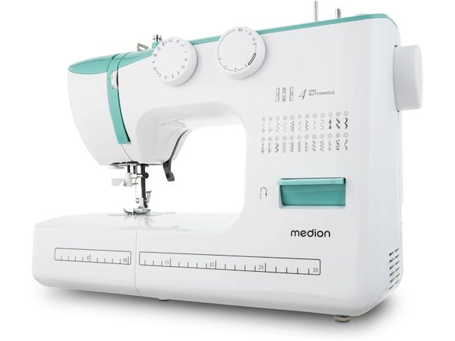 Medion Nähmaschine Life SM60 Weiss/Türkis Nähmaschine mit einer Motorleistung von 60 Watt